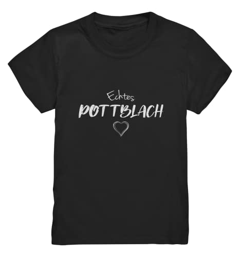Pottbengel - Echtes Pottblach - Kinder T-Shirt lustig Spruch Ruhrpott (Schwarz, 122/128 (7-8)) von Pottbengel