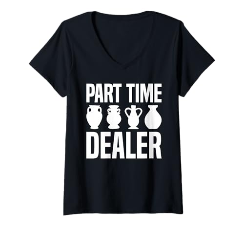 Damen Teilzeit Händler Keramik Liebhaber Humor T-Shirt mit V-Ausschnitt von Pottery Clay Lovers And Clay Art Designs