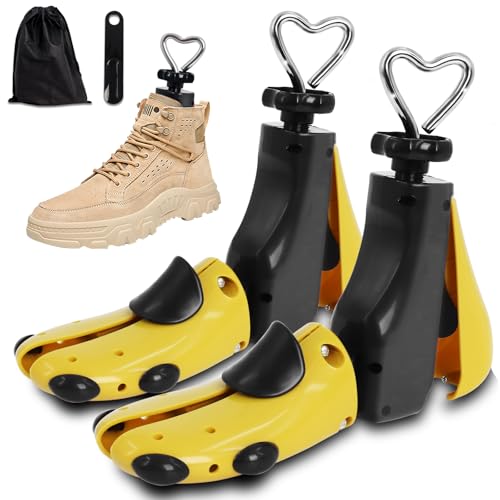 Potufa Schuhspanner Herren und Damen, Schuhdehner Schuhweiter für Einstellbare Breite Und Länge, 4-Wege Stiefelspanner werden verwendet, Dient zur Lockerung zu enger Schuhe(Gelb 2PCS) von Potufa