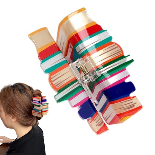 Bunte Haarklammern, Acryl Buchförmige Haarklammer Für Frauen, Leichte Accessoires Für Pferdeschwanz Indoor Outdoor Reisen Fotoshooting Bunte Haarklammern, Acryl Buchförmige Haarklammer Für Frauen, Leichte Accessoires Für Pferdeschwanz Indoor Outdoor Reisen Fotoshooting von Poupangke