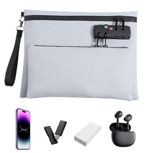 Geldbeutel Mit Reißverschluss Und Schloss | Wertsachen Aufbewahrung Mit Reißverschluss - Doppelschichtige Brieftasche Für Bank Safe Geschäft Reisen Aufbewahrung von Poupangke