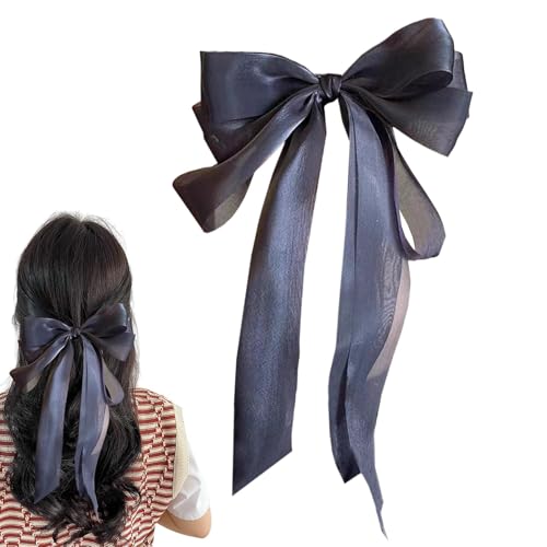 Poupangke Große Haarschleife Haarspange, große Haarschleife Clip,Seidige Satin-Haarspange, große Schleife für Damen, Haarspangen | Französische Haarnadel mit Schleife für lässige und formelle Anlässe von Poupangke