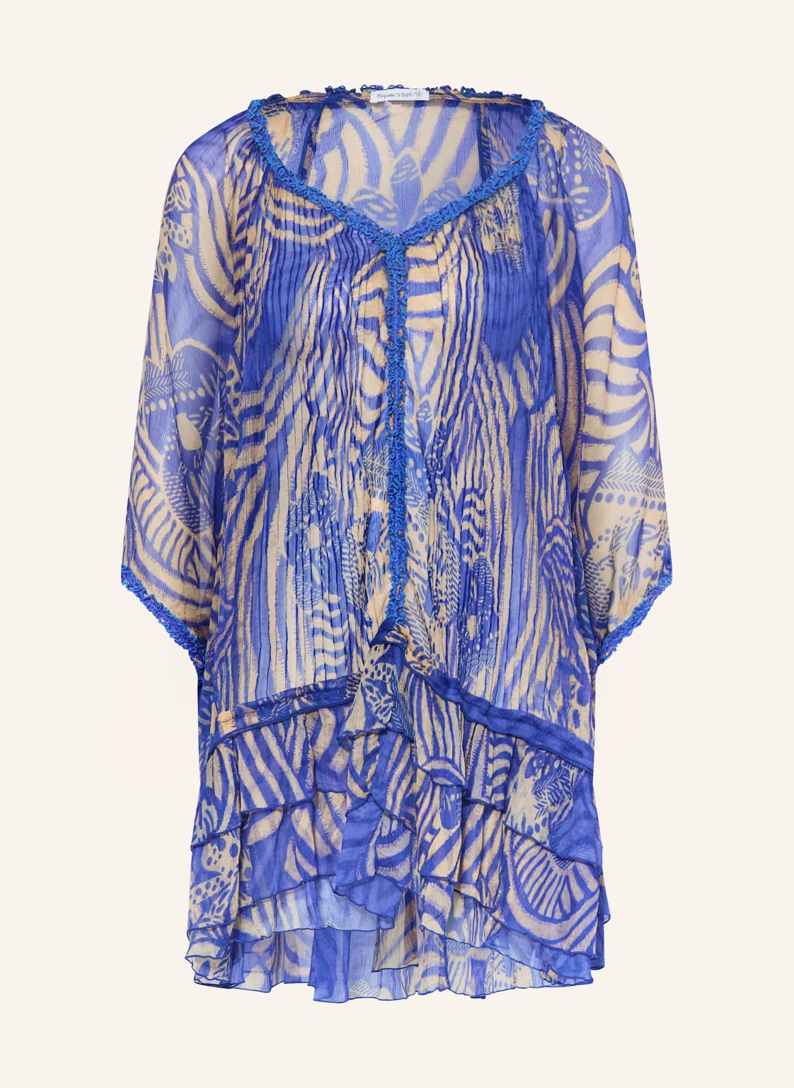 Poupette St Barth Strandkleid Nava Aus Seide Mit 3/4-Arm blau von Poupette St Barth