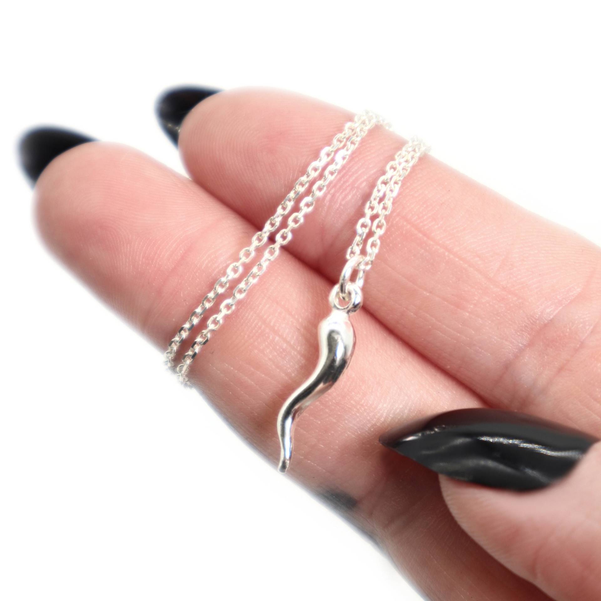 Chili Kette Silber 925, Anhänger, Mit Anhänger Chili, Scharf Sauce Geschenk, Gothic Schmuck Geschenk Für Frauen von PourLaRebelle