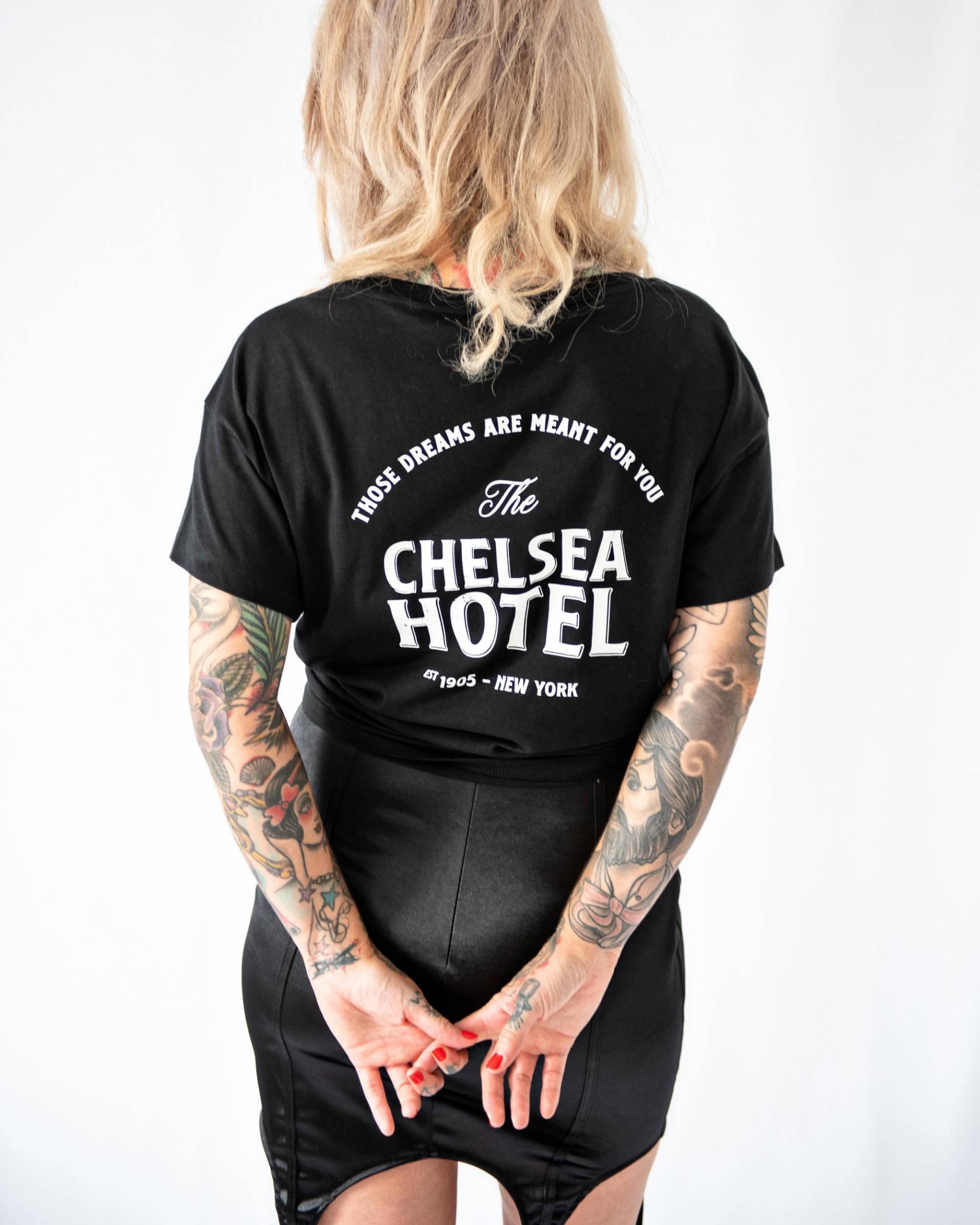 Tshirt Damen Schwarz Chelsea Hotel | T Shirt Spruch New York City Grafik T-Shirts Band Grunge Vintage Retro von PourLaRebelle