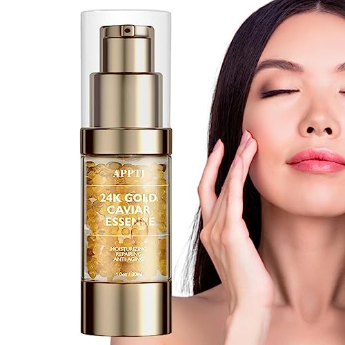 24k Gold Essenz 1.0oz 24k Gold Facial Repair & Straffende Essenz für Frauen Hautpflegeprodukt für Frauen Tiefenfaltenreparatur Anti-Aging Povanjer von Povanjer