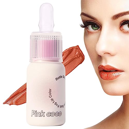 Aufpolsterndes Lippenöl - Feuchtigkeitsspendendes Mirror Glaze Lippenöl in Milchflaschenform - Glänzende, langanhaltende Lippenfarbe, kosmetisches Lippen-Make-up für Mädchen und Frauen Povanjer von Povanjer