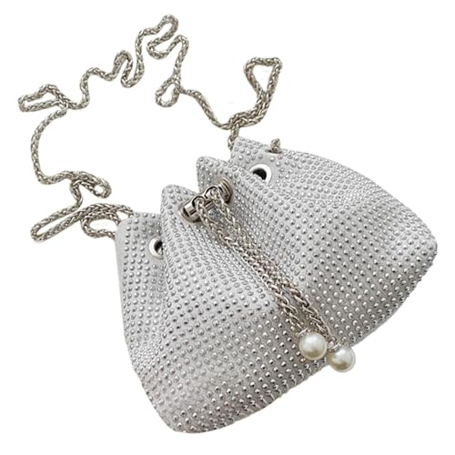 Damen Taschen Strass Eimertasche Clutch Clutch Handtasche Abendtasche Umhängetasche Umhängetasche Abendtasche Umhängetasche für Damen Mädchen, weiß, Se référer au descriptif von Povanjer