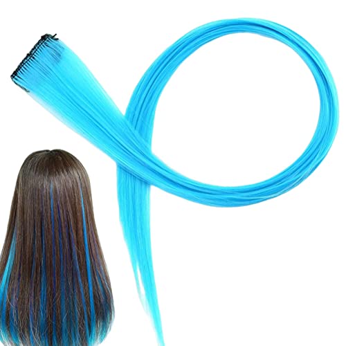 Farbige Haarverlängerungen - Farbige Haarspangen-Verlängerungen | Haarverlängerungen für Mädchen Glattes Haar Synthetische Haarteile Party Povanjer von Povanjer