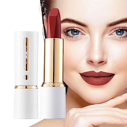 Feuchtigkeitsspendender matter Lippenstift - Langanhaltender matter pigmentierter Lippenstift,Matte Farbe Lippenstift, matte Lippenstifte für Frauen verbessern den Teint Povanjer von Povanjer