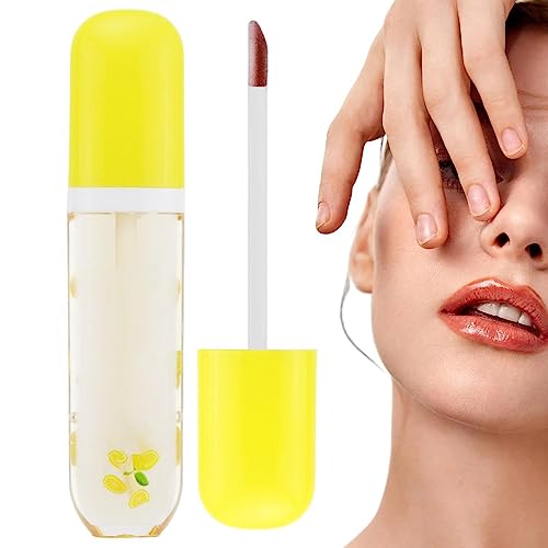 Feuchtigkeitsspendendes Lippenöl - Transparentes Frucht-Feuchtigkeitsspendendes natürliches Lippen-Make-up für Frauen - Tragbares Lippenpflegeprodukt für Frauen als Geschenk zum Valentinstag, Povanjer von Povanjer