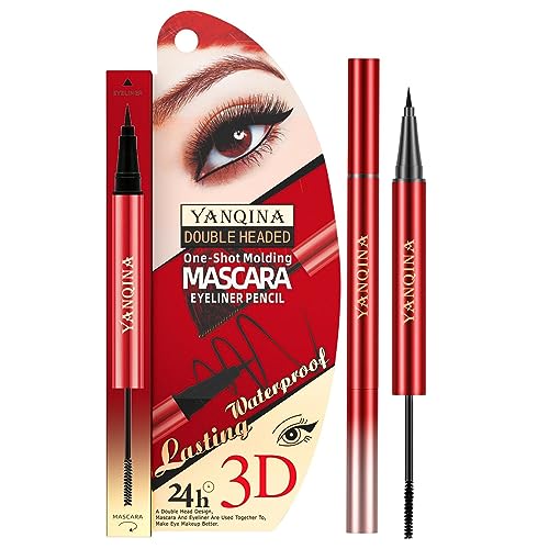 Flüssiger Eyeliner und Mascara | Double Head Eye Makeup Liquid Eyeliner Mascara | Flüssiger Augenbrauen-Mascara-Stift, Waterline-Mascara-Eyeliner, Lidschatten-Mascara-Stift für ein Povanjer von Povanjer