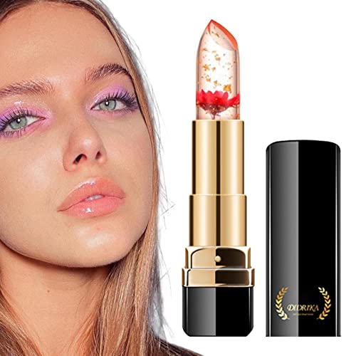 Gelatine Lippenstift Gelee Kristall Blumen Gelee Lippenstift Magie Farbwechsel Lippenstift Transparent Temperatur Lipgloss Ph Clear Lippenbalsam Lip Balm Long Lip Stick Povanjer von Povanjer