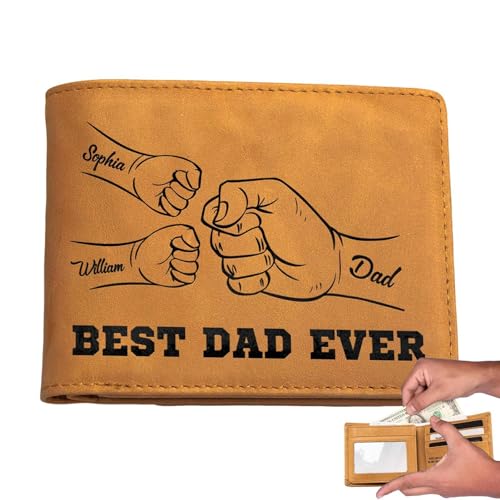 Geldbörse für Münzen für Herren, Handtasche für Vatertag, Geldbörse mit Schlitzen für mehrere Karten, Best Dad Ever, tragbare Geldbörse aus Leder Geldbörse für Münzen für Herren, Handtasche für Vatertag, Geldbörse mit Schlitzen für mehrere Karten, Best Dad Ever, tragbare Geldbörse aus Leder von Povanjer