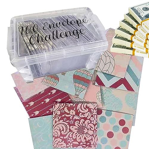 Geldsparbox | 100 Stück Geld sparen Umschläge | Wiederverwendbarer Geldorganizer für Budgetierung und Cash Organizer von Povanjer