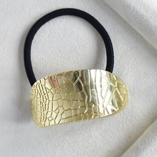 Goldene Pferdeschwanzmanschette, Haarmanschetten für Pferdeschwänze,Geometrische Haarmanschette, Pferdeschwanzhalter, Pferdeschwanz-Haargummis - Modische Haargummis für Mädchen, von Povanjer