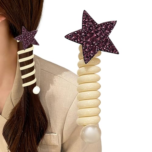 Haarbänder aus Telefondraht – Haarbänder aus Strass, Zöpfe, Pferdeschwanz, wasserdicht, Zubehör für Mädchen und von Povanjer