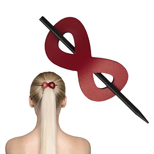 Haarspange aus Leder mit Stab,Kunstleder Haarspange Haargummi Leder und Stick | 8 Form Pferdeschwanz Clip Leder Haarschmuck für Frauen Haarhalter Clip Muttertagsgeschenk Povanjer von Povanjer