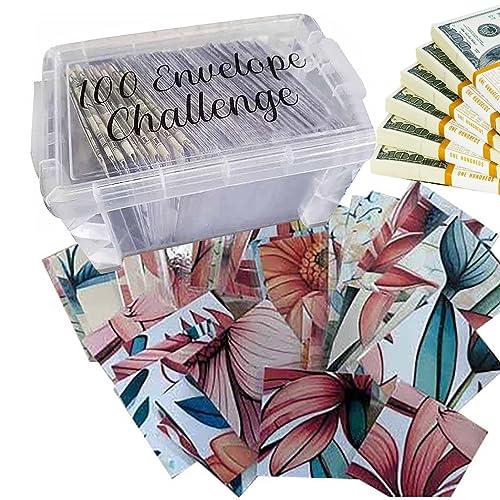 Herausforderungs-Set 100 Umschläge | 100 Geldumschläge, wiederverwendbar, für Budgetierung und Cashflow-Organizer von Povanjer
