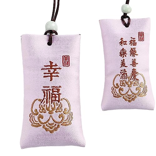 Klassischer chinesischer Talisman | Halskette mit Beutel aus spirituellem buddhistischem Salz, 4 x 7 cm buddhistischer Hoffnungsbeutel für ein besseres Leben, vertreibt das Böse in Autos, Büros, von Povanjer