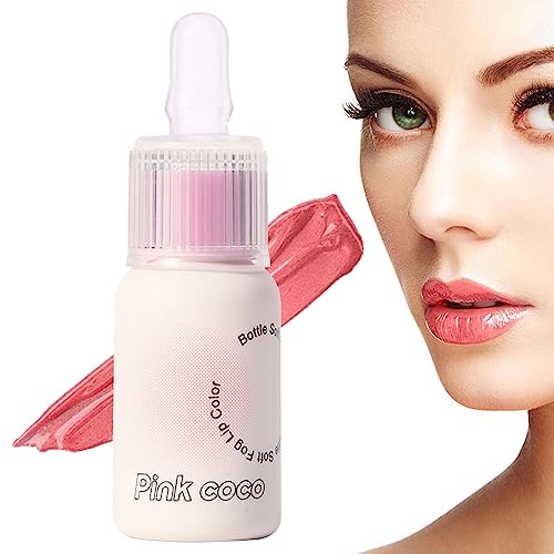 Lippenglanz | Feuchtigkeitsspendendes Lippenöl, aufpolsternde Spiegelglasur, Milchflaschenform,Lippenfleck, langanhaltender Lippenfüller für Mädchen und Frauen, Kosmetik-Lippen-Make-up Povanjer von Povanjer