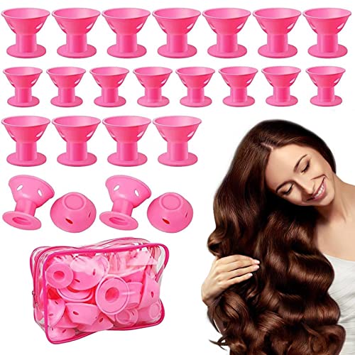 Magic Rollers Lockenwickler,40-teiliges Overnight Heatless Silikon-Lockenwickler-Set für Damen - Kreative Lockenwickler, darunter 20 große und 20 kleine, für Damen und Mädchen, sanft zu Povanjer von Povanjer