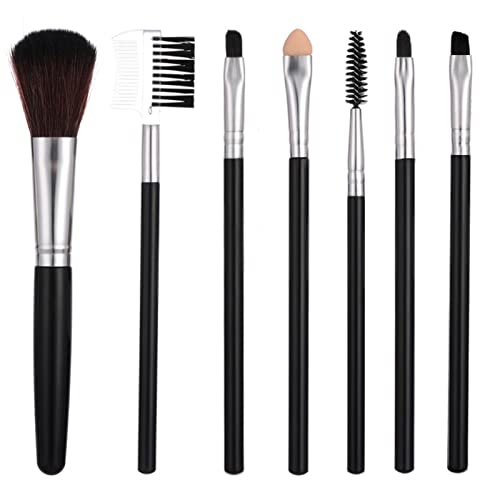 Make-up-Pinsel-Set | 7-teiliges Lidschattenpinsel-Set Mit Ergonomischem Griff - Make-up-Pinsel-Set Für Puder-Foundation, Rouge, Concealer, Lidschatten, Blending Liner von Povanjer