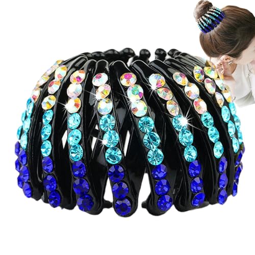 Pferdeschwanz Halter Strass Vogelnest | Erweiterbare Haarklammern für Pferdeschwanzhalter,Erweiterbare Vogelnest-Haarspange, Kopfbedeckung, Haarspange, Styling für Frauen und Mädchen von Povanjer