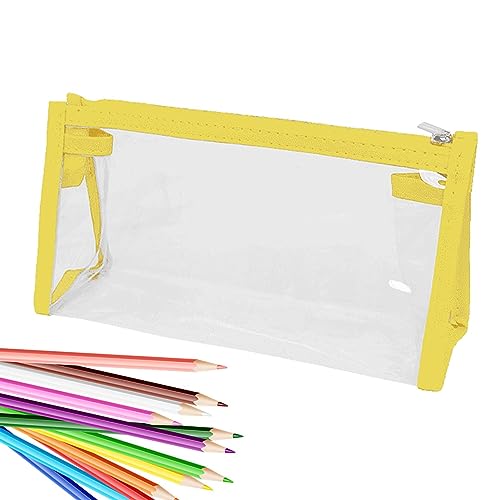 Povanjer Federmäppchen | Große transparente Stift-Organizer-Tasche für Klassenzimmer, Organisation und Aufbewahrung von Schreibwaren für Bleistifte, Stifte, Spitzer, Radiergummis, Lineale und Bänder, von Povanjer