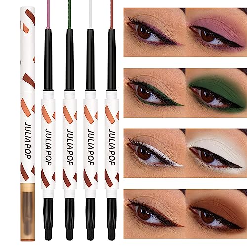 Wasserdichter Eyeliner – 4 Stück weicher Eyelinerstift, Stay On Eye Liner, schweißfest, streichelt, nicht leicht zu färben, wasserdichter Effekt für einen starken Stil Povanjer von Povanjer