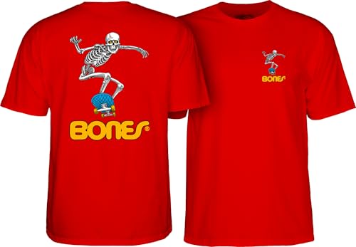 Powell Peralta Skateboard Skeleton '2' T-Shirts, Rot/Ausflug, einfarbig (Getaway Solids), XL von Powell Peralta