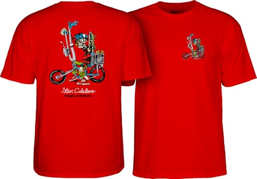 Powell Peralta Steve Caballero Chopper Bike T-Shirts, Rot/Ausflug, einfarbig (Getaway Solids), XX-Large von Powell Peralta