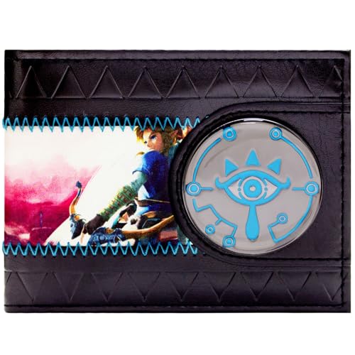 Power Bracelet Zelda Breath of The Wild Blaues Sheikah Eye Emblem Geldbörse/Geldbeutel Bi-Fold Ausweis- & Kartenhalter, Schwarz Power Bracelet Zelda Breath of The Wild Blaues Sheikah Eye Emblem Geldbörse/Geldbeutel Bi-Fold Ausweis- & Kartenhalter, Schwarz von Power Bracelet