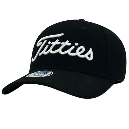 PowerGolf Original Titties Dad Cap - Klassische Papa Mütze mit verstellbarem Strapback, Schwarz, large von GP