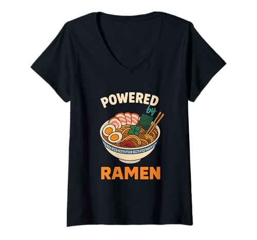 Damen Bereitgestellt von Ramen Funny Japanese Food Lover T-Shirt mit V-Ausschnitt Damen Bereitgestellt von Ramen Funny Japanese Food Lover T-Shirt mit V-Ausschnitt von Power Ramen Lover Japanese Foods
