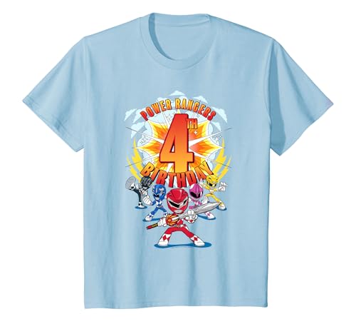 Kinder Power Rangers 4th Birthday Power Pose Group T-Shirt von Power Rangers