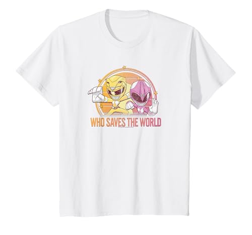 Kinder Power Rangers Pink Ranger & Yellow Ranger Saves The World T-Shirt von Power Rangers