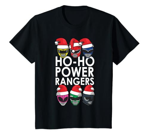 Kinder Power Rangers Weihnachtsmütze Köpfe Ho Ho Kids T-Shirt von Power Rangers