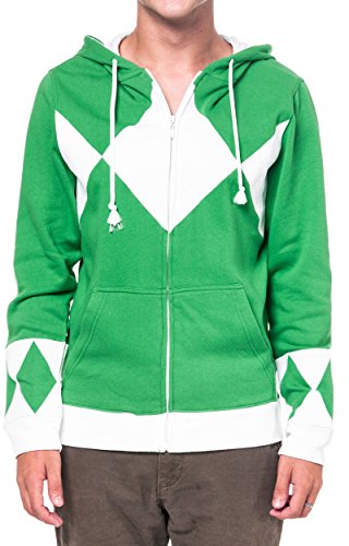 Power Rangers Green Hooded Costume Sweatshirt (Adult Medium) von Power Rangers