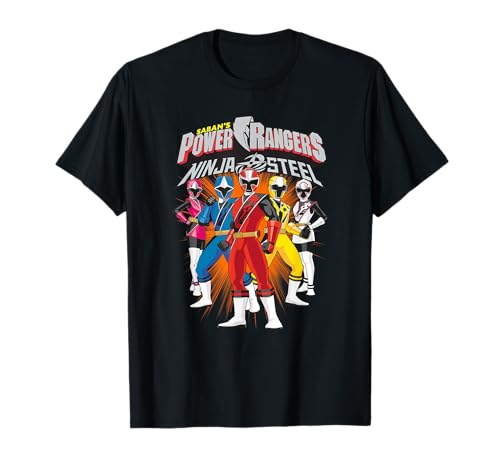 Power Rangers Power Rangers Ninja Steel Team Lineup T-Shirt Schwarz Cartoon Kurzarm Klein Unisex Kinder Power Rangers Power Rangers Ninja Steel Team Lineup T-Shirt Schwarz Cartoon Kurzarm Klein Unisex Kinder von Power Rangers