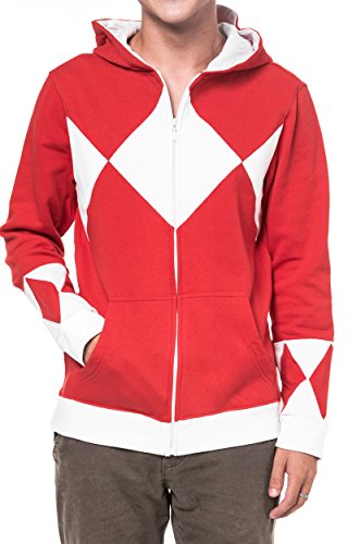 Power Rangers Red Hooded Costume Sweatshirt (Adult Small) von Power Rangers