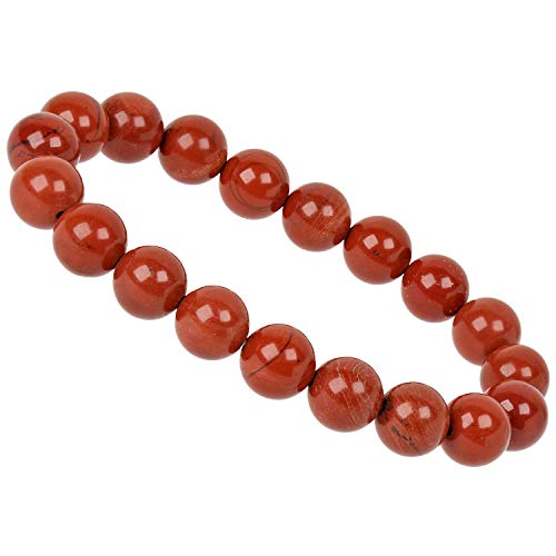 ELEDORO PowerBead Damen-Armband Stretch aus Edelstein Perlen 10mm Jaspis rot von ELEDORO