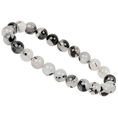 ELEDORO PowerBead Damen-Armband Stretch aus Edelstein Perlen 8mm mit Turmalinquarz von ELEDORO