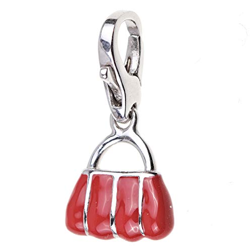 PowerBead Tasche Shopper Charm Anhänger sehr massiv 925/- Sterling Silber Email Lack rot PowerBead Tasche Shopper Charm Anhänger sehr massiv 925/- Sterling Silber Email Lack rot von PowerBead