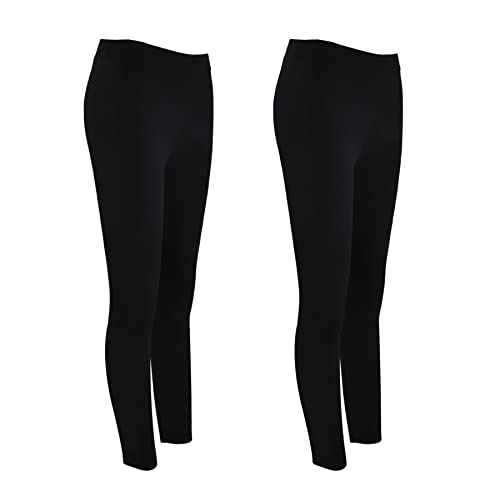 FP DE POWER FLOWER 2er Pack Leggings für Damen Leggings in voller Länge Für Freizeit, Sport, Yoga oder Fitness aus 95% Baumwolle (S-M, 9073-Combo1) von FP DE POWER FLOWER