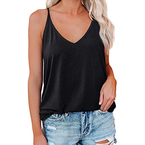 PowerFul-LOT Damen Unterhemden Spaghettiträger Damen Basic Top Lange Tanks Verstellbarer Spaghetti Strap Cami Camisole Tank Top von PowerFul-LOT