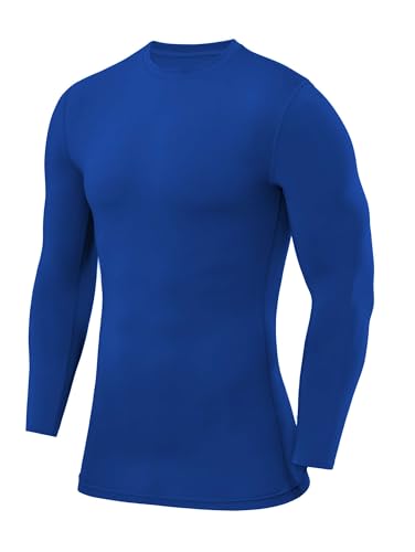 PowerLayer Herren Kompressions Shirt mit Rundhalsausschnitt - Leuchtend Blau, XS von PowerLayer