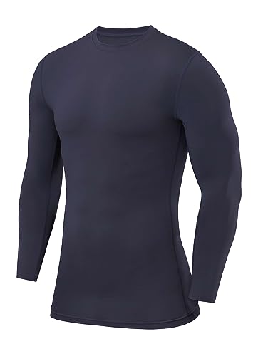 PowerLayer Herren Kompressions Shirt mit Rundhalsausschnitt - Dunkelgrau, XS von PowerLayer