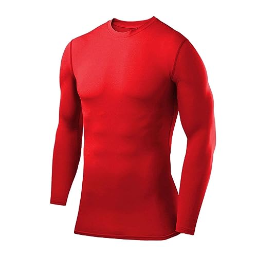 PowerLayer Herren Kompressions Shirt mit Rundhalsausschnitt - Rot (Alt), XXL von PowerLayer