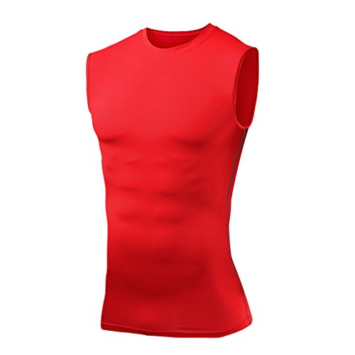 PowerLayer Herren Kompressionsshirt/Funktionsshirt - Ärmellos - Rot, L von PowerLayer